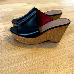 Diane Von Furstenberg Leather Wedge Sandal